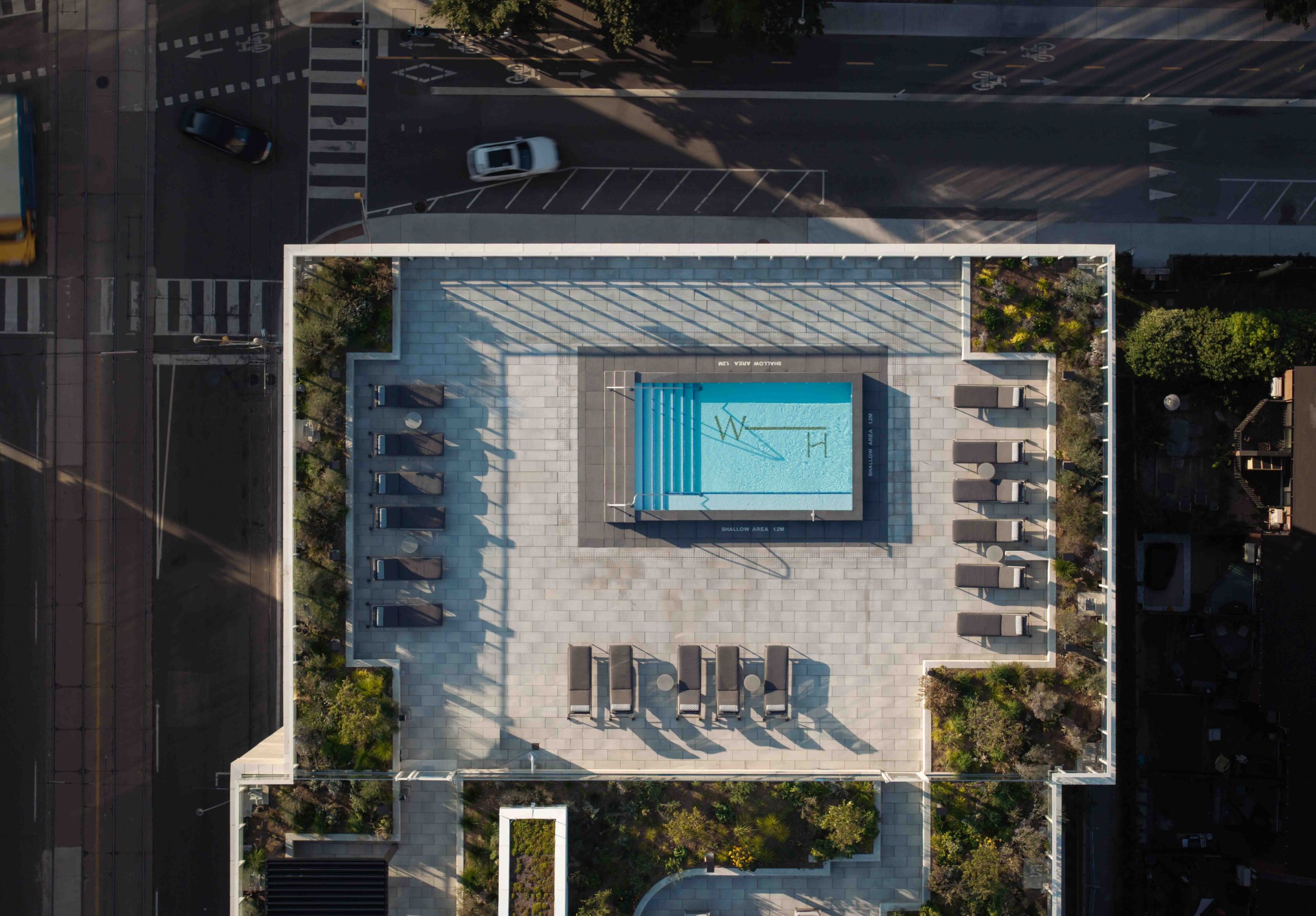 Building Aerial - Rooftop Pool
